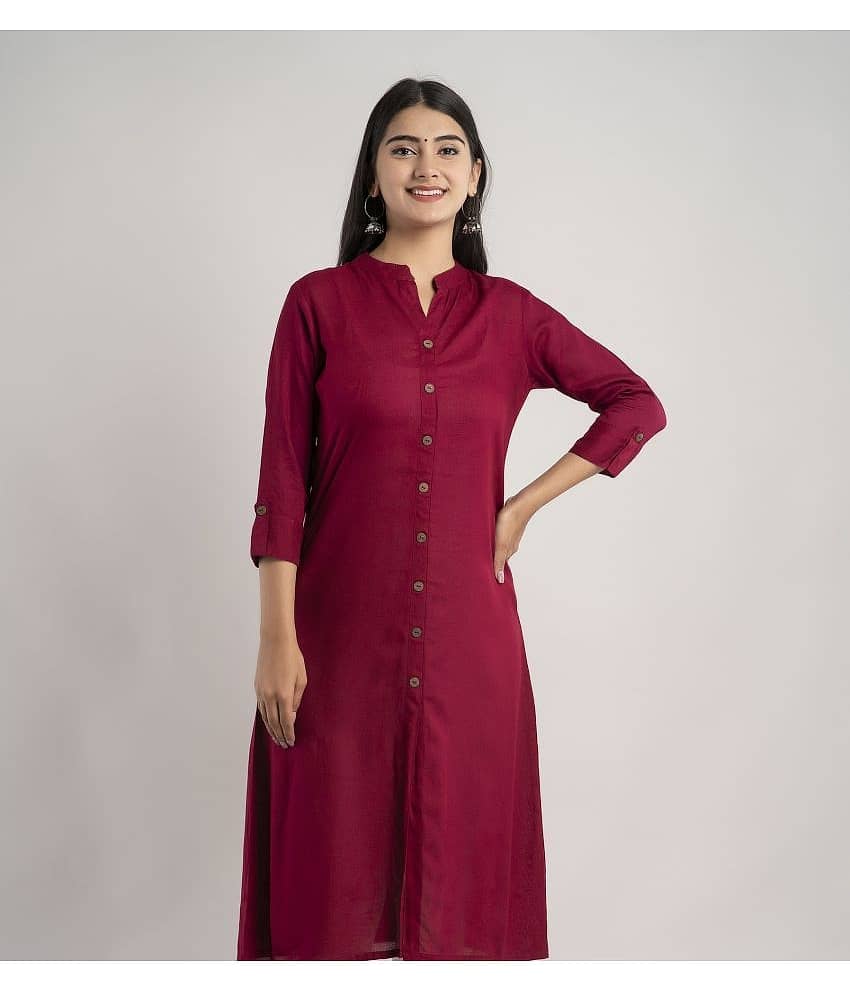 MAUKA - Maroon Rayon Women's A-line Kurti ( Pack of 1 )