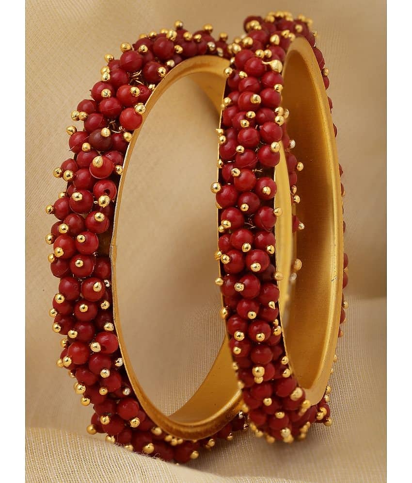 Sukkhi Maroon Bangle Set ( Pack of 2 )