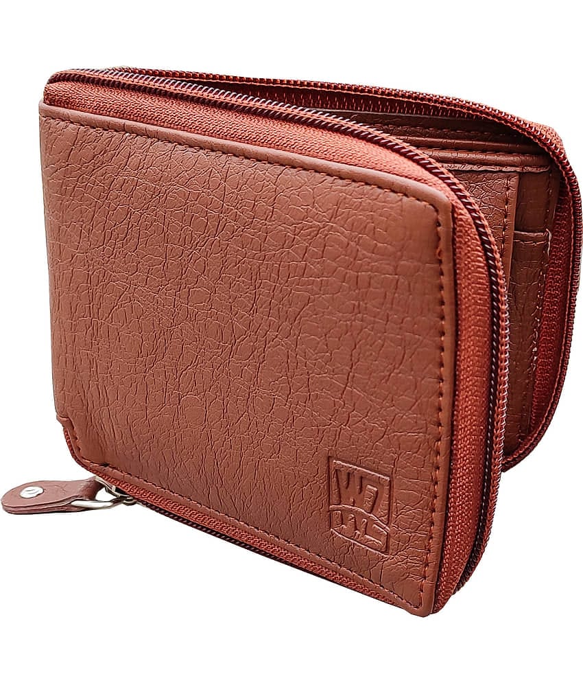 WENZEST - Tan Canvas Men's Zip Around Wallet ( Pack of 1 )