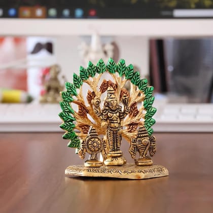 Dreamkraft Elegant Tirupati Balaji Idol - Golden Lord Venkateswara Murti for Home Decor, Mandir, Pooja Room, Office Desk, Car Dashboard, Spiritual Gift & Festive Decoration (10 x 8 x 10 cm)
