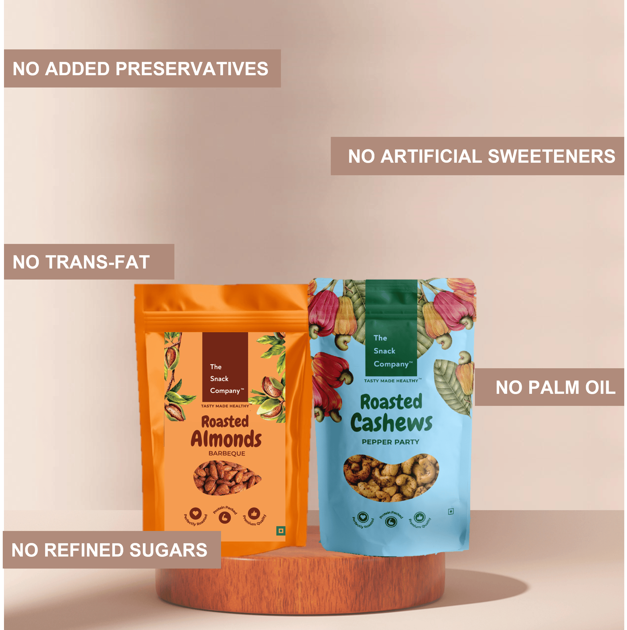 Roasted Nuts - Salt & Pepper Cashew & Smoky Barbeque Almonds (100 gmx2)