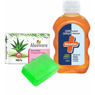 (Combo Of 2) Indkus Nexa Handmade Aloevera Soap 75Gm , Nexalon Antiseptic Cream 100ML