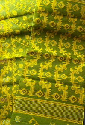Bengal Jamdani in Green & Yellow