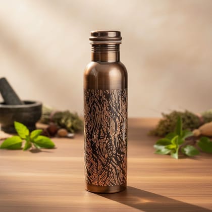 Copper Bottle Antique Style – Premium Ayurvedic Health Drinking Bottle, Height : 11 Inch (BCMAS195 B)