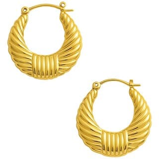 kimti 18K Gold Plated Date Hoops Anti Tarnish Earring