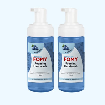 Intercorp Fomy Antibacterial Soft Refreshing Foam Hand Wash, 160 ml Each (Blueberry - Pack of 2) Intercorp Fomy Antibacterial Soft Refreshing Foam Hand Wash, 160 ml Each (Blueberry - Pack of 2)