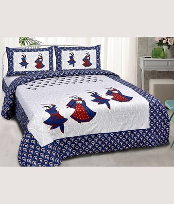 PETROSOLY Cotton 1 Double Queen Bedsheet with 2 Pillow Covers ( Multicolor )