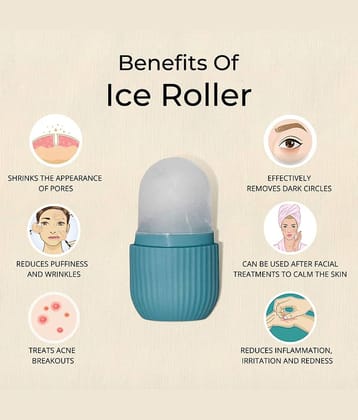 Ice Roller For Face, Ice Roller For Face Massager, Face Ice Roller To Enhance Skin Glow, Shrink & Tighten Pores, Puffy Eyes, Acne, Pimple, Facial Ice Roller, Unbreakable/Reusable