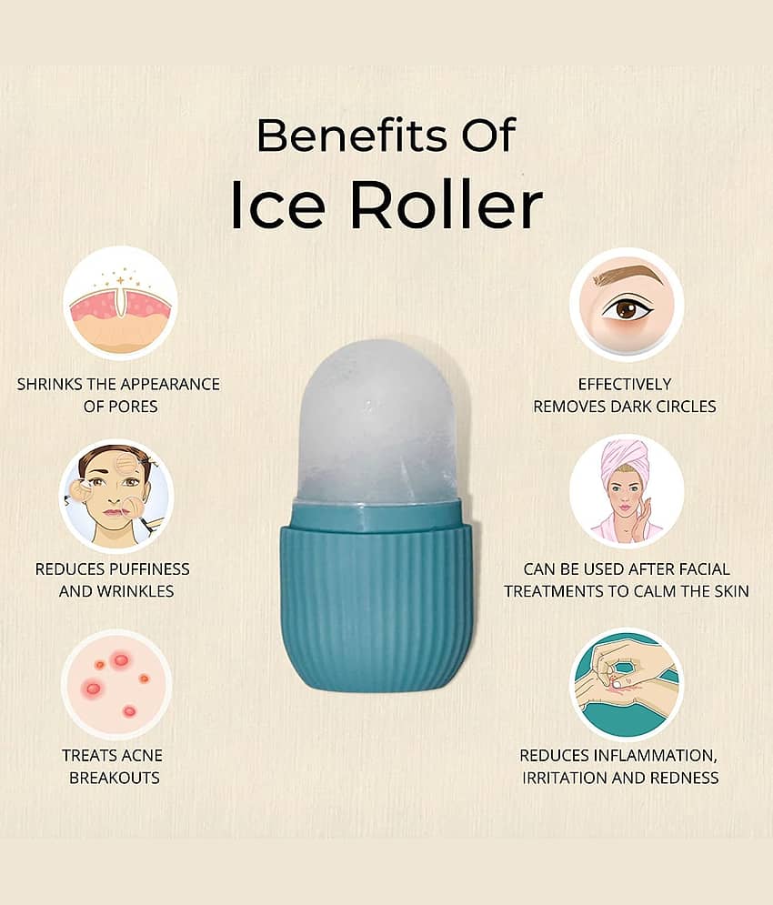 Ice Roller For Face, Ice Roller For Face Massager, Face Ice Roller To Enhance Skin Glow, Shrink & Tighten Pores, Puffy Eyes, Acne, Pimple, Facial Ice Roller, Unbreakable/Reusable