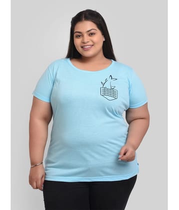 Neo Garments - Turquoise Cotton Regular Fit Womens T-Shirt ( Pack of 1 ) - 7XL