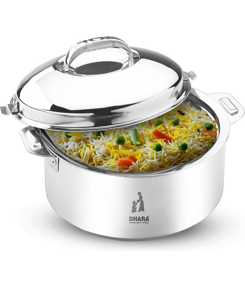 Dhara Stainless Steel Ultra 2500 Silver Steel Serve Casserole ( Set of 1 , 1900 mL )