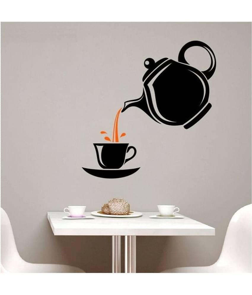 Asmi Collection A Cup of Tea for Cafe, Restaurants, Kitchen Foods & Beverages Sticker ( 60 x 60 cms )