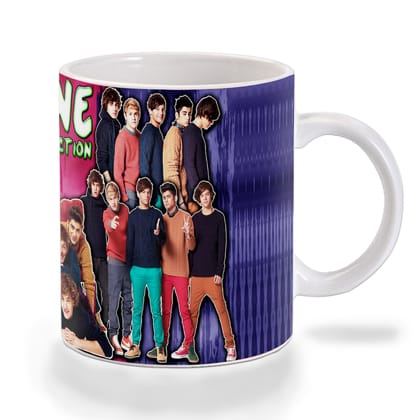 Multicolor One Direction Blue And Orange Ceramic Mug