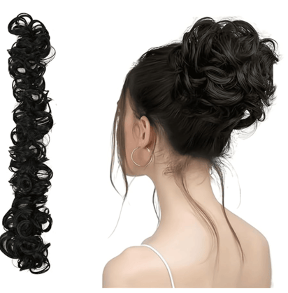Black frill Funky messy party hair bride bun for ponytail and juda bun maker hairstyle for Girls (Pack of 1) Black frill Funky messy party hair bride bun for ponytail and juda bun maker hairstyle for Girls (Pack of 1)