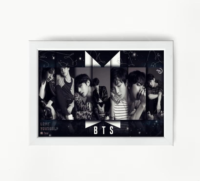 NOKKES Bts Army Bangtan Boy V suga J-Hope Jungkook Jin Jimin Rm 5X7 Inch Size Photo Frame Photo Home Office_EQW216