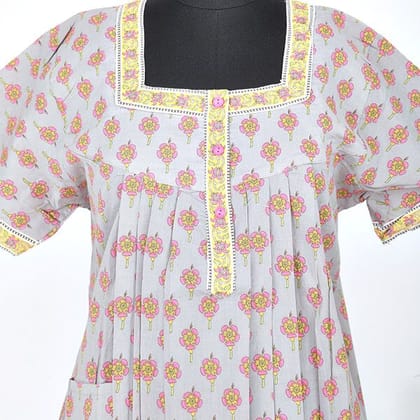 Relax Cotton Nighty Pleated (Size XL)