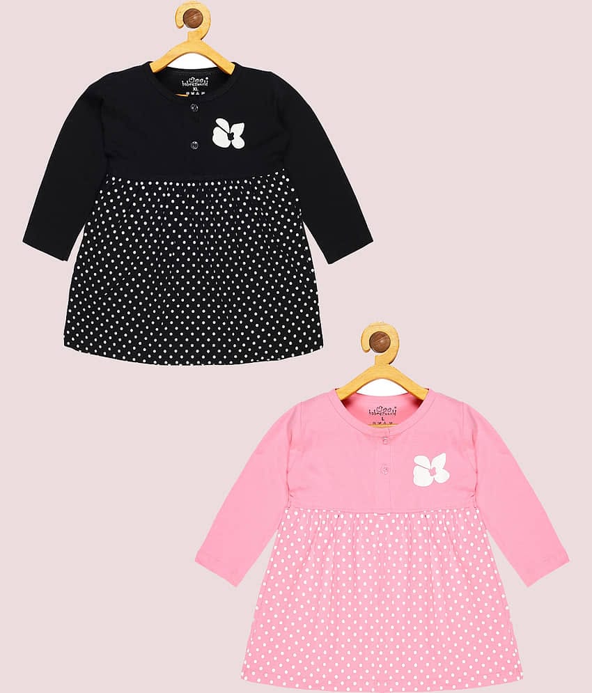 Babeezworld Pack of 2 Baby Girls Cotton Dress ( Multi )
