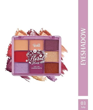 Glam21 Floral Hues Eyeshadow Palette SmudgeProof Super Pigented Matte & Shimmers 7.2g Tulip-03