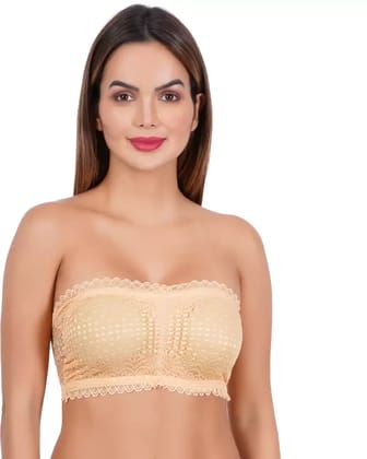 Gracewell Women Bandeau Tube Lightly Padded Bra Skin FREE