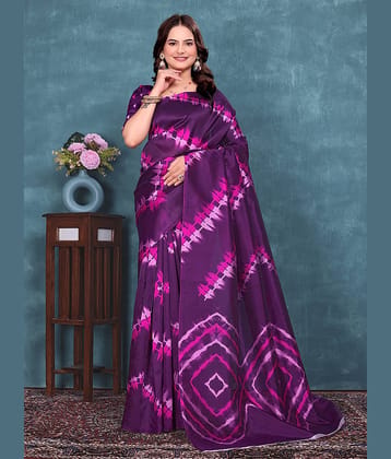 Kanooda Prints Silk Blend Dyed Mysore Silk Sarees With Unstitched Blouse Piece ( Green )