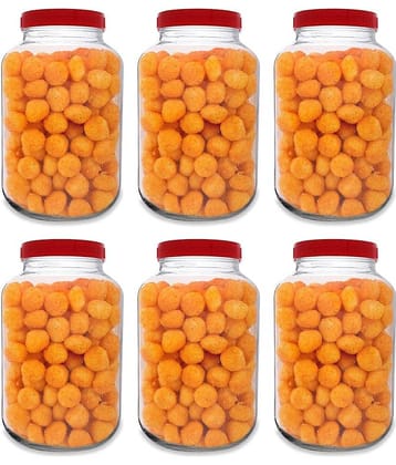 CROCO JAR Glass Red Food Container ( Set of 1 )