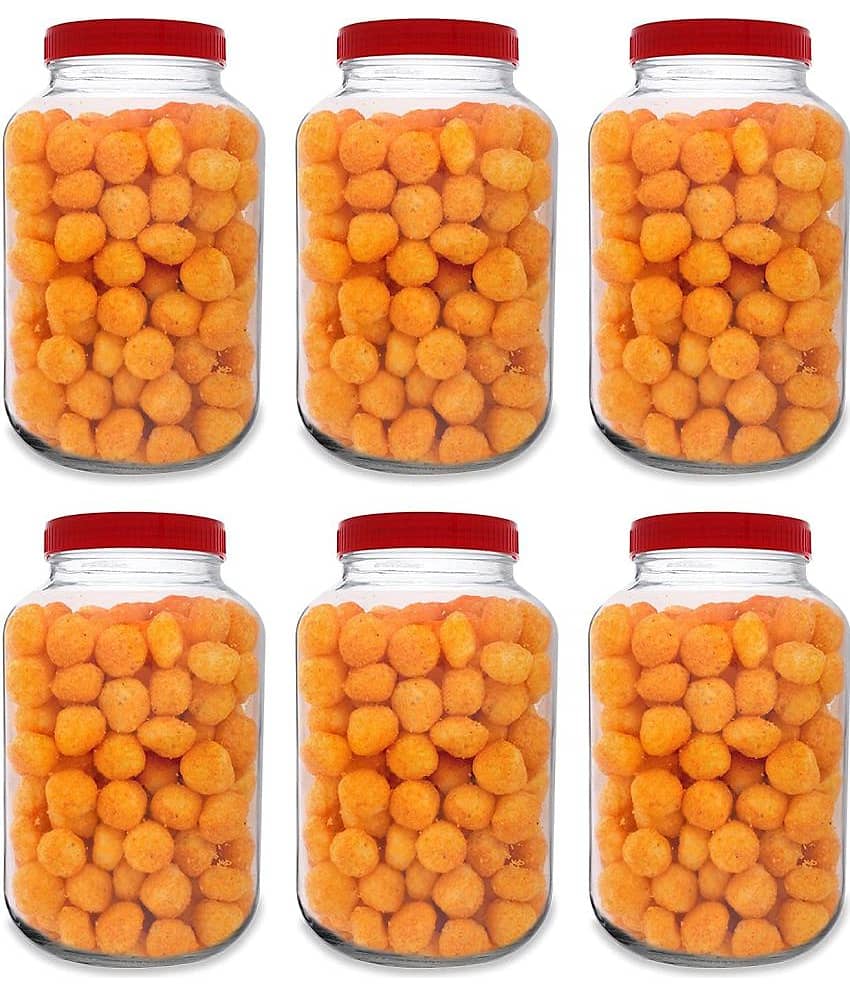 CROCO JAR Glass Red Food Container ( Set of 1 )