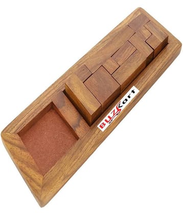 BuzyKart® Handmade Wooden Game Pentameno Tangram Jigsaw Puzzle Rectangle