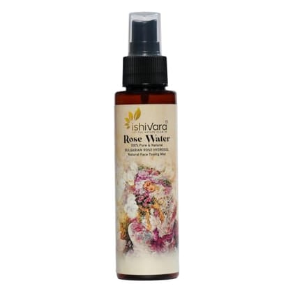 Ishivara Pure Rose Water 100% Natural Hydrates and Tones Skin 100 ml