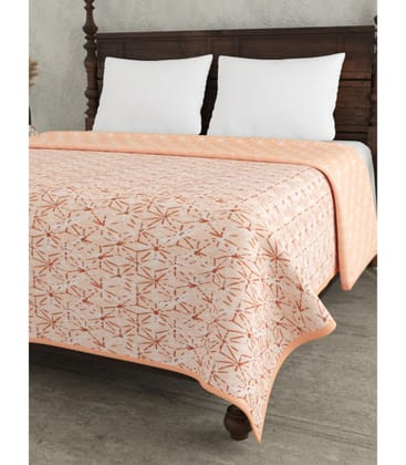 Mulmul Whisper  100% Pure Cotton Reversible AC Dohar | Peach & Mint | Super King