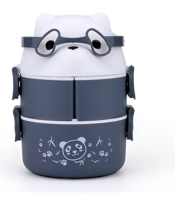 analog kichenware Panda Design School/College Plastic Lunch Box 4 - Container ( Pack of 1 )