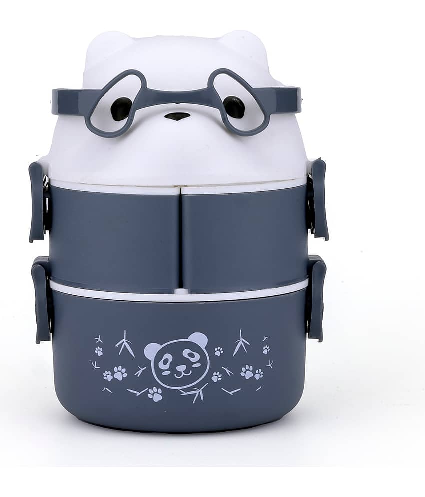analog kichenware Panda Design School/College Plastic Lunch Box 4 - Container ( Pack of 1 )
