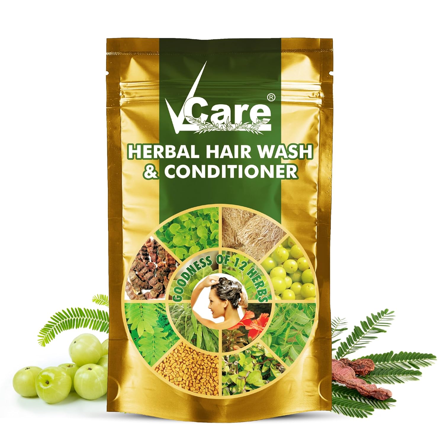VCare Herbal Hair Wash And Conditioner For Men And Women 100 G