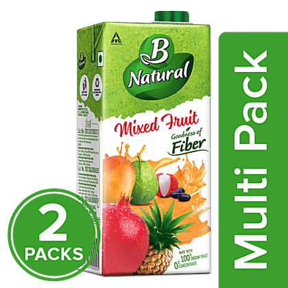 B Natural Juice - Mixed Fruit Merry, 2x1 L Multipack
