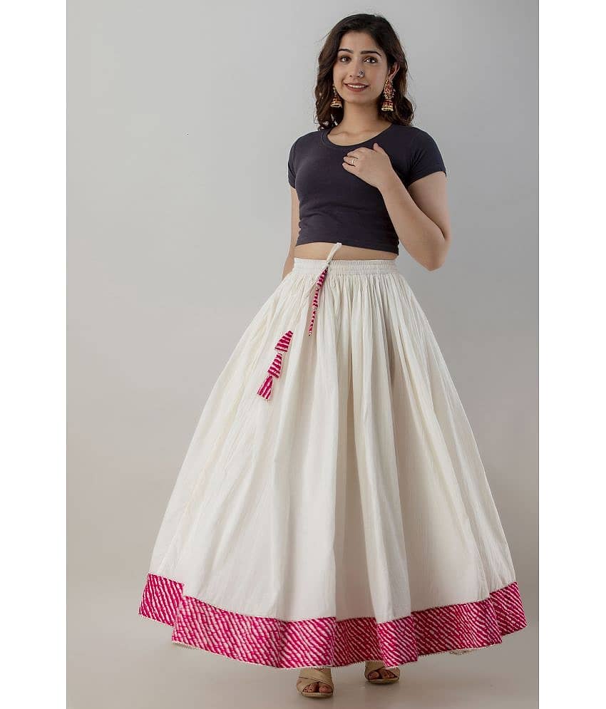 FABRR - White Cotton Women's A-Line Skirt ( Pack of 1 )