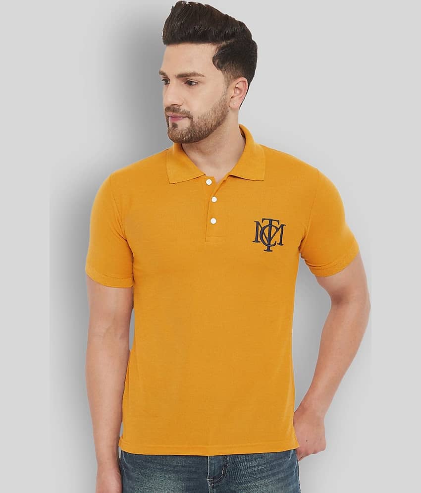 The Million Club Pack of 1 Polyester Regular Fit Solid Half Sleeves Men's Polo T Shirt ( Yellow )
