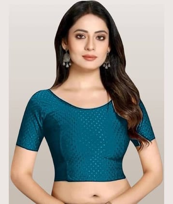 THE PRIVATE LABLE Teal Readymade without Pad Lycra Women's Blouse ( Pack of 1 )