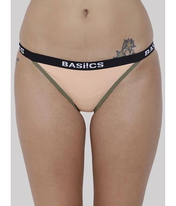 BASIICS By La Intimo Cotton Lycra Solid Women's Bikini ( Beige ) BCPBR09