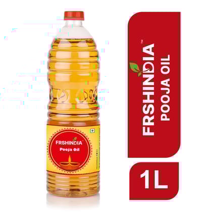 FRSHINDIA Divine Glow Pooja Oil: Illuminate Your Prayers with Purity | Sesame Oil Plastic Bottle (1 L)