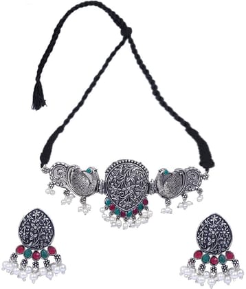 PUJVI - Multi Color Alloy Necklace Set ( Pack of 1 )