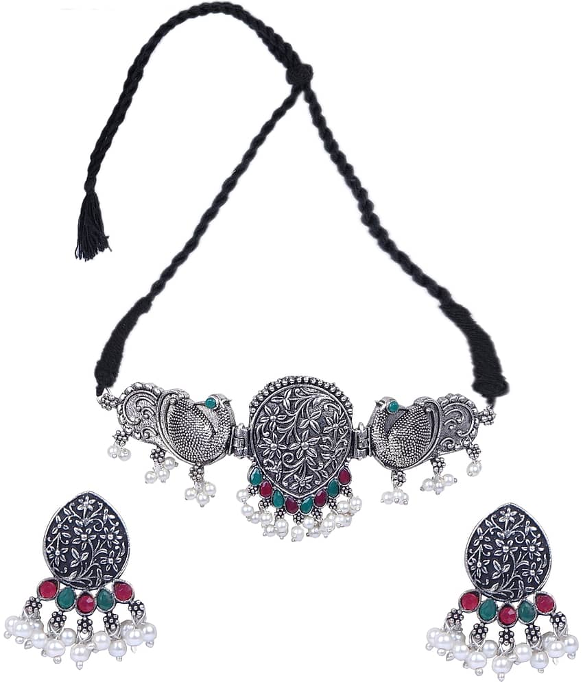 PUJVI - Multi Color Alloy Necklace Set ( Pack of 1 )