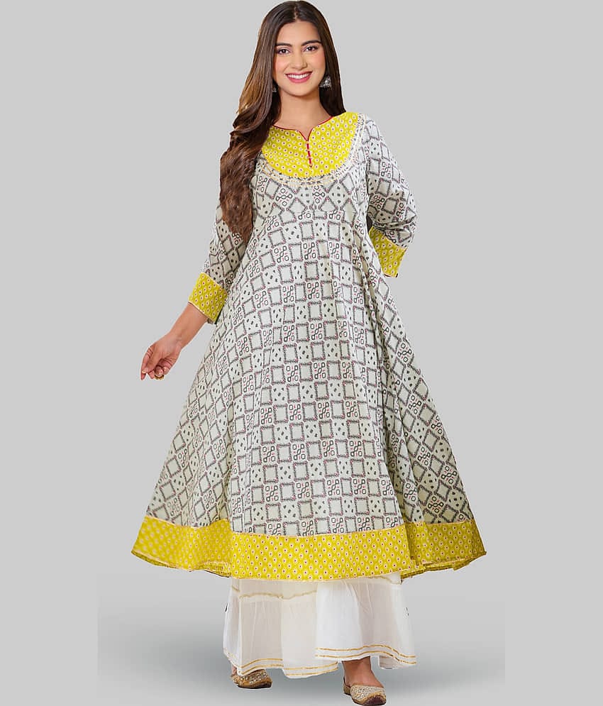 Yash Gallery - Multicoloured Cotton Women's Anarkali Kurti ( Pack of 1 )