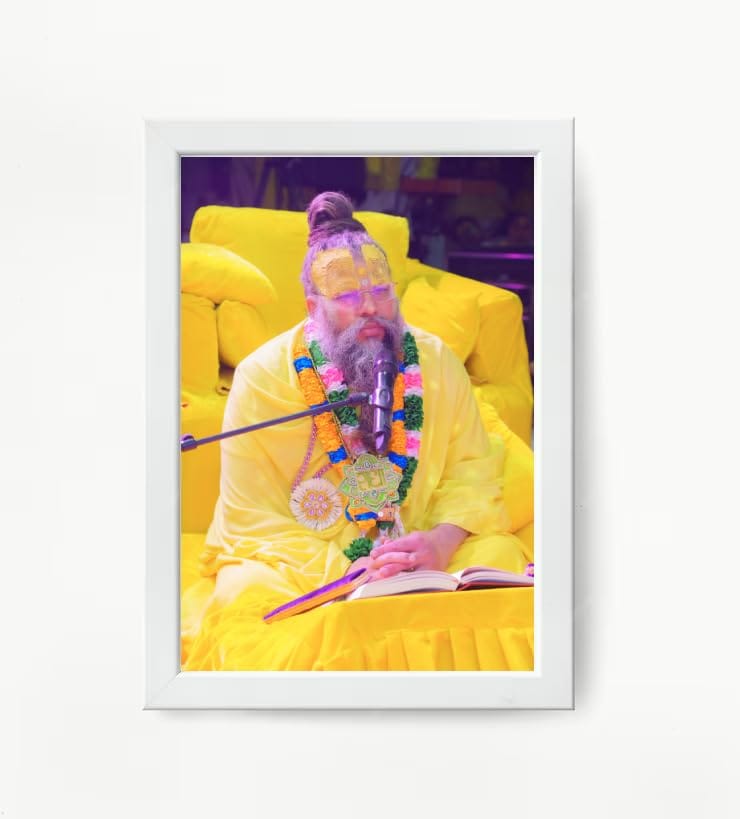 NOKKES Premanand Ji Maharaj White Religious Photo frame 5X7 Inch Photo Frame_WEW35