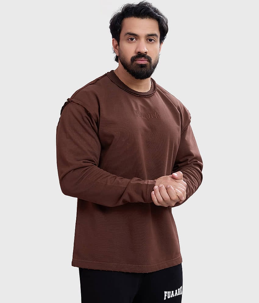 Fuaark Polyester Round Neck Men's Sweatshirt - Brown ( Pack of 1 )