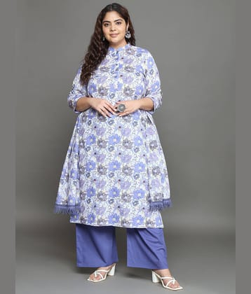 Tissu Cotton Printed Kurti With Palazzo Women's Stitched Salwar Suit - Multicolor ( Pack of 1 )