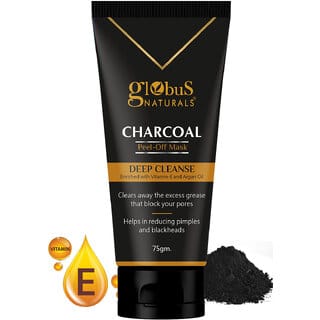 Globus Naturals Charcoal Peel Off Mask Deep Cleanse Enriched with Vitamin E Argan Oil 75gms