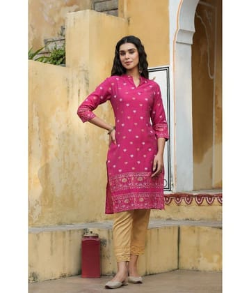 Juniper - Pink Viscose Womens Straight Kurti ( Pack of 1 ) - None