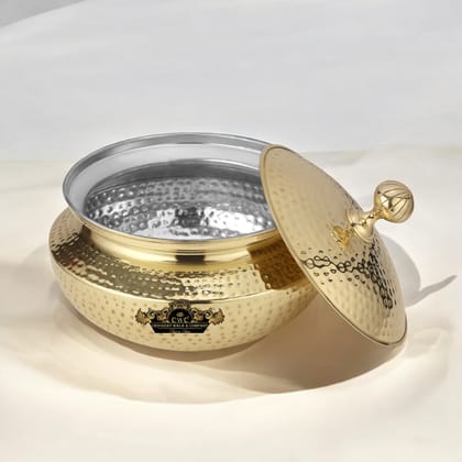 Pure Brass Patili Handi For Cooking Meat Dal Nahari-1.5 litres