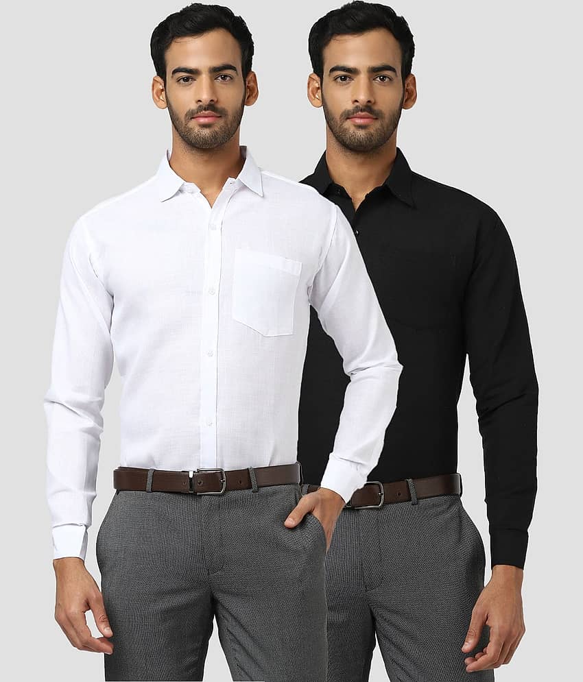 DESHBANDHU DBK 100% Cotton Regular Fit Solids Men's Casual Shirt - Multicolor ( Pack of 2 )