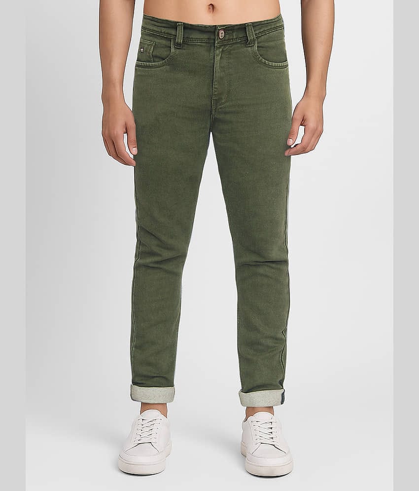 plounge Slim Fit Washed Men's Jeans - Green ( Pack of 1 )