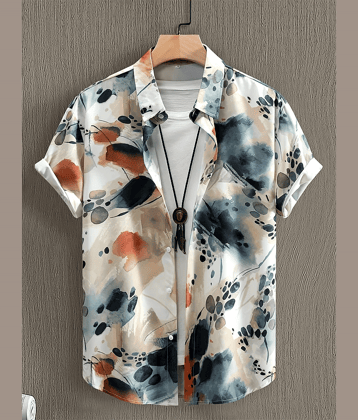 BEAUE Poly Cotton Regular Fit Printed Half Sleeves Men's Casual Shirt - Multi ( Pack of 1 )